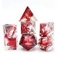 thumbnail image 4 of 7pcs Polyhedral Dice Crystal RPG Blood Effect for Card Games RPG Dices Transparent Numbers, 4 of 5
