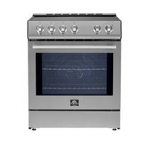 Forno Leonardo Espresso 30-Inch Slide-In Stainless Steel Induction Range, Convection Oven, 5 Cooking Zones