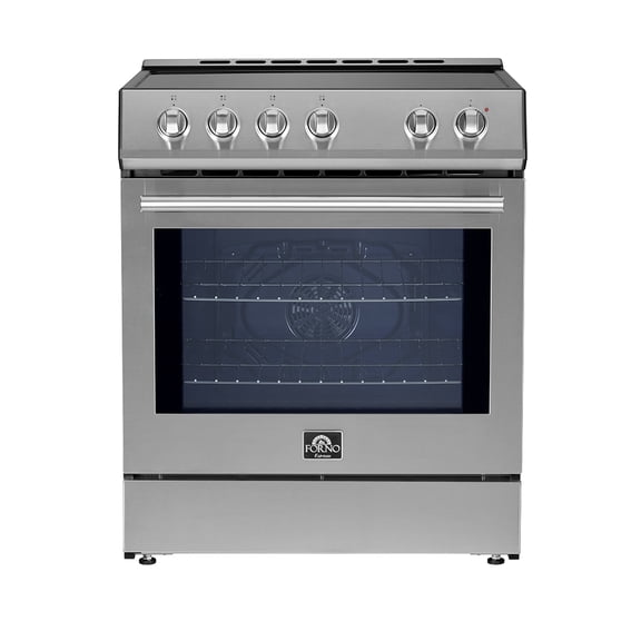 Forno Leonardo Espresso 30-Inch Slide-In Stainless Steel Induction Range, Convection Oven, 5 Cooking Zones