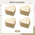 thumbnail image 5 of 4 PCS Heart Shape Wooden Present Box, Pine Wood Craft Box Unfinished, with Hinged Lid and Adsorptive Closure, DIY Keepsake Box, 5 of 5