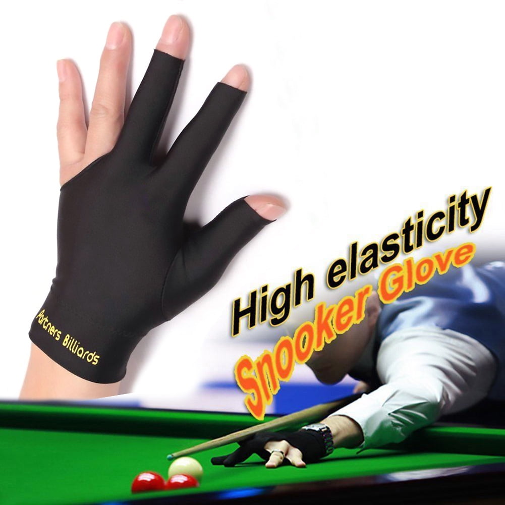 Black Spandex Snooker Billiard Cue Glove Pool Left Hand Three Finger Hot Sale 