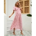 thumbnail image 4 of Yesfashion Wholesale Maternity Dress Summer Ruffle Short Sleeve Square Neck Smocked Midi Dress Baby Shower Photoshoot, 4 of 8