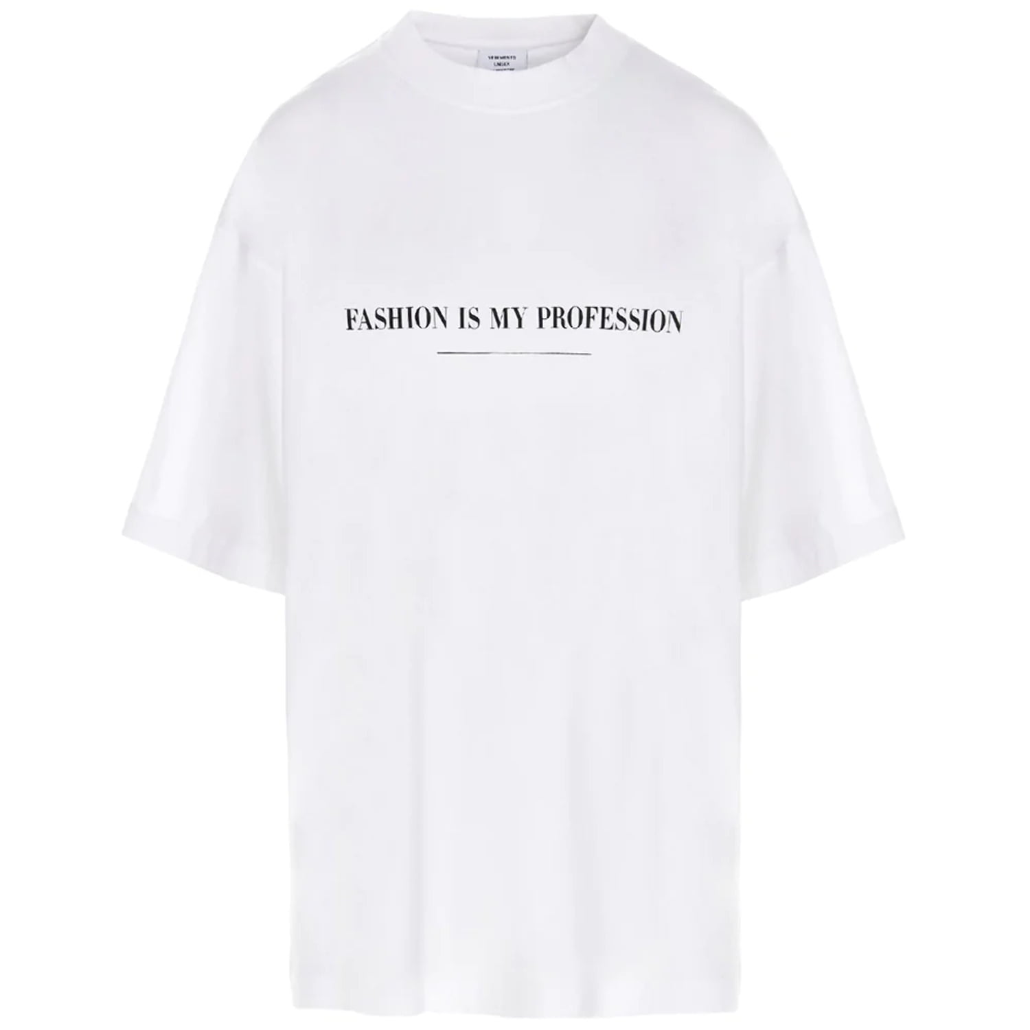 Vetements Women's Cotton 'Fashion is my Profession' T-Shirt White