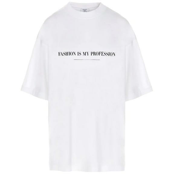 Vetements Women's Cotton 'Fashion is my Profession' T-Shirt White