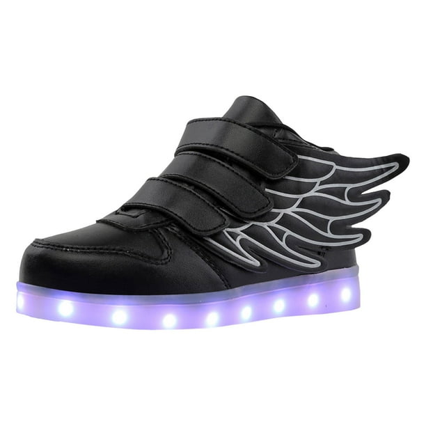 Zapatillas deportivas con luces LED REDARER para niño: zapatillas altas luminosas recargables por USB de 7 colores, para tallas de 9,5 a 10 años