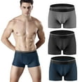 thumbnail image 4 of Liwarace Men's Underwear for Men Pack Boxer Brief Seamless Underwear Trunks Soft Thin Underpants(3-Pack, Black, XL), 4 of 12