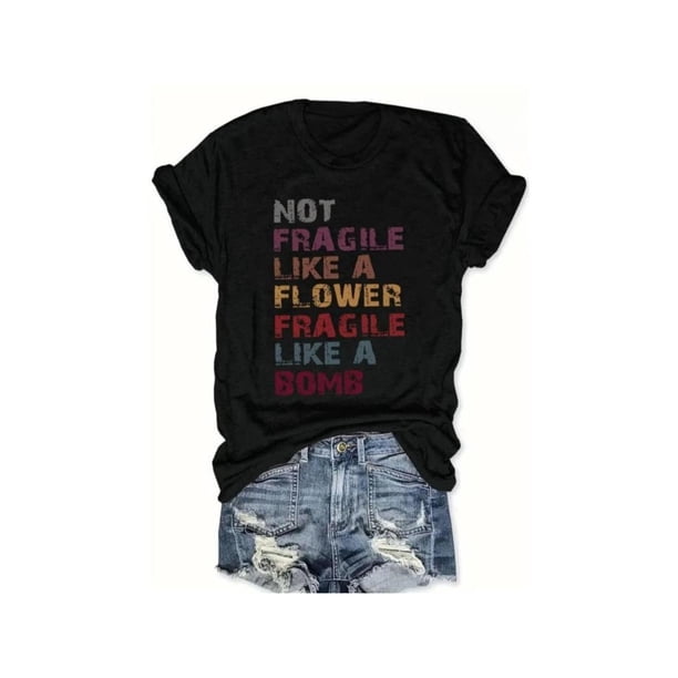 Women's Letter Print Round Neck Tee, Fashion Casual Crew Neck T-Shirt for Daily Holiday Vacation outdoor Wear, Ladies Clothes for all Seasons, Streetwear