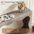 thumbnail image 4 of Walsunny Farmhouse Console Table, 63 Inch Scalloped Industrial Wooden Storage Entryway Accent Table, Wavy Console Table for Living room, Ivory White, 4 of 8