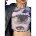 thumbnail image 2 of ZAXARRA T-Shirts à Manches Courtes en Maille Transparente pour Femmes, 2 of 5