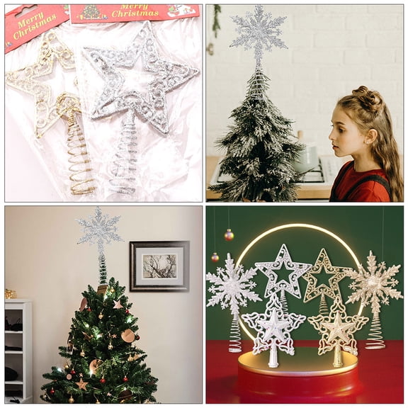 TABLZONE Elegant Christmas Tree Treetop Topper with Design, Decorative Iron Ornament for Holiday Home Decor