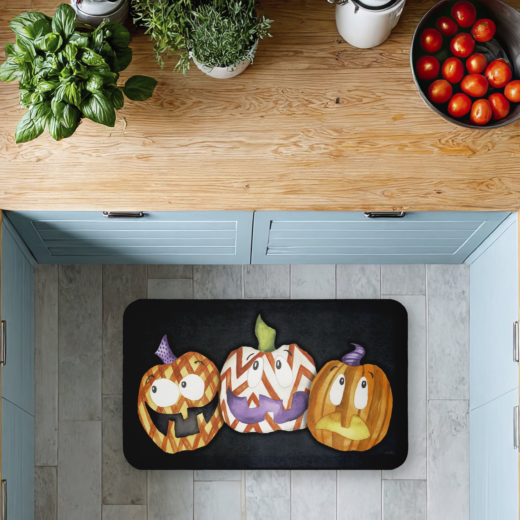 Stupell Industries Three Patterned Pumpkins Printed Anti-Fatigue Floor Mat, design by Elizabeth Medley