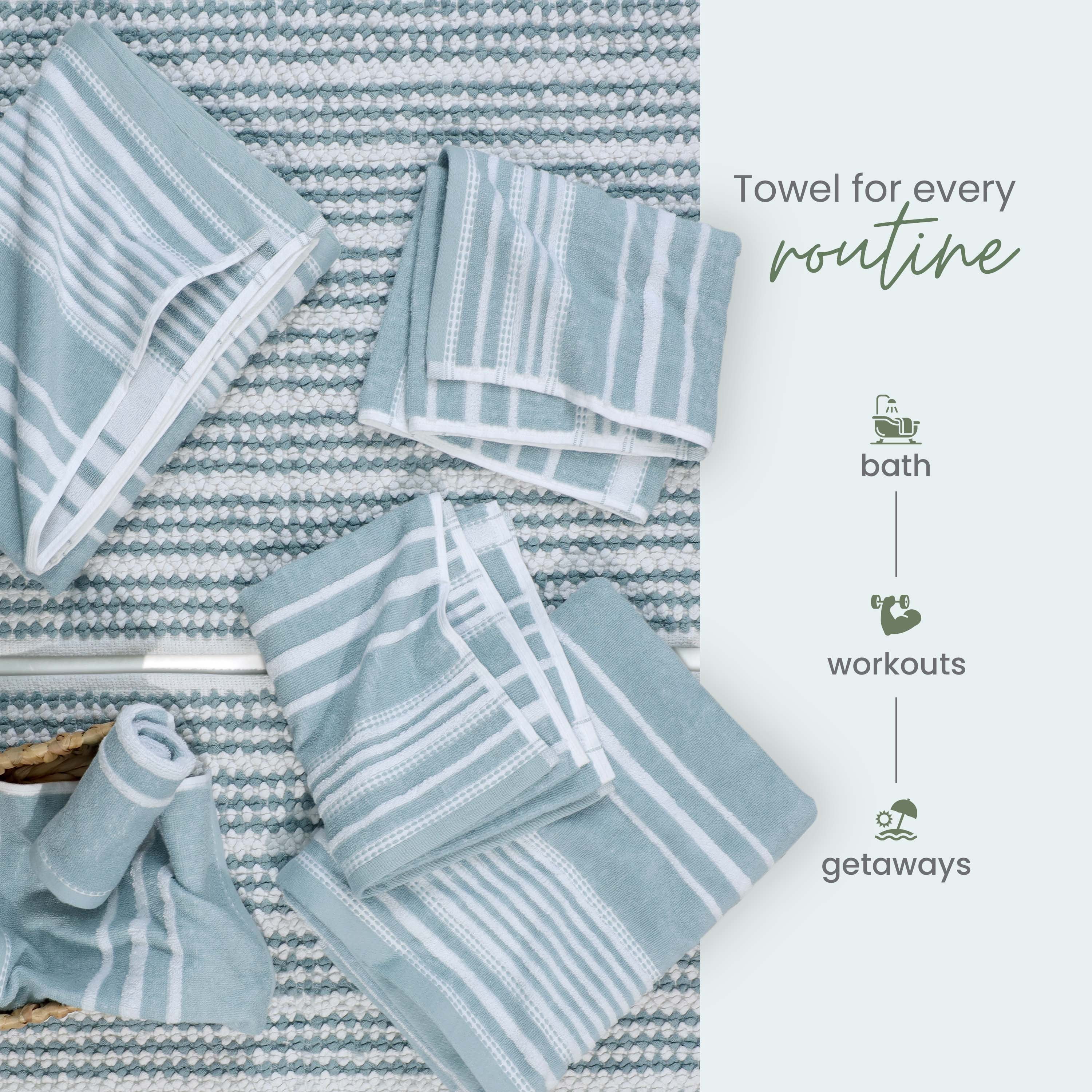 Martex Restore Batten Stripe Bath Towel, 30" x 56", Mineral