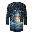 thumbnail image 5 of Craaazy Christmas Tops for Women Christmas Holiday Print 3/4 Sleeve Xmas Blouse Gifts, 5 of 5