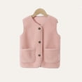 thumbnail image 2 of BLVB Boys Girls Fuzzy Fleece Vest Sherpa Warm Winter Sleeveless Button down Kids Jackets Coats with Pockets(Pink,6-7 Years), 2 of 5