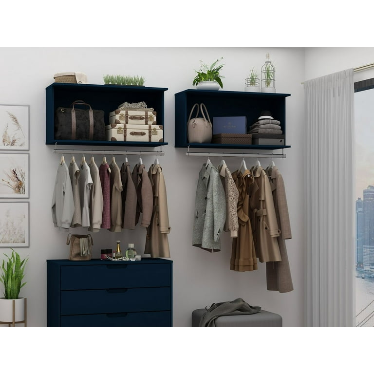 Manhattan Comfort Rockefeller 35.24 Open Floating Hanging Closet