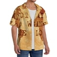 thumbnail image 2 of Balery Not All Those Who Wander Are Lost2 Camisa Casual de Manga Corta con Botones para Hombre, Texturizada, Estilo Cubano, para Playa, Verano-4X-Large, 2 of 5