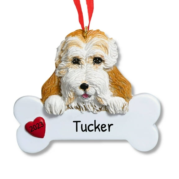 Ornaments by Elves Personalized Cockapoo Ornament Pet Dog with Bone Christmas Decoration .25lbs
