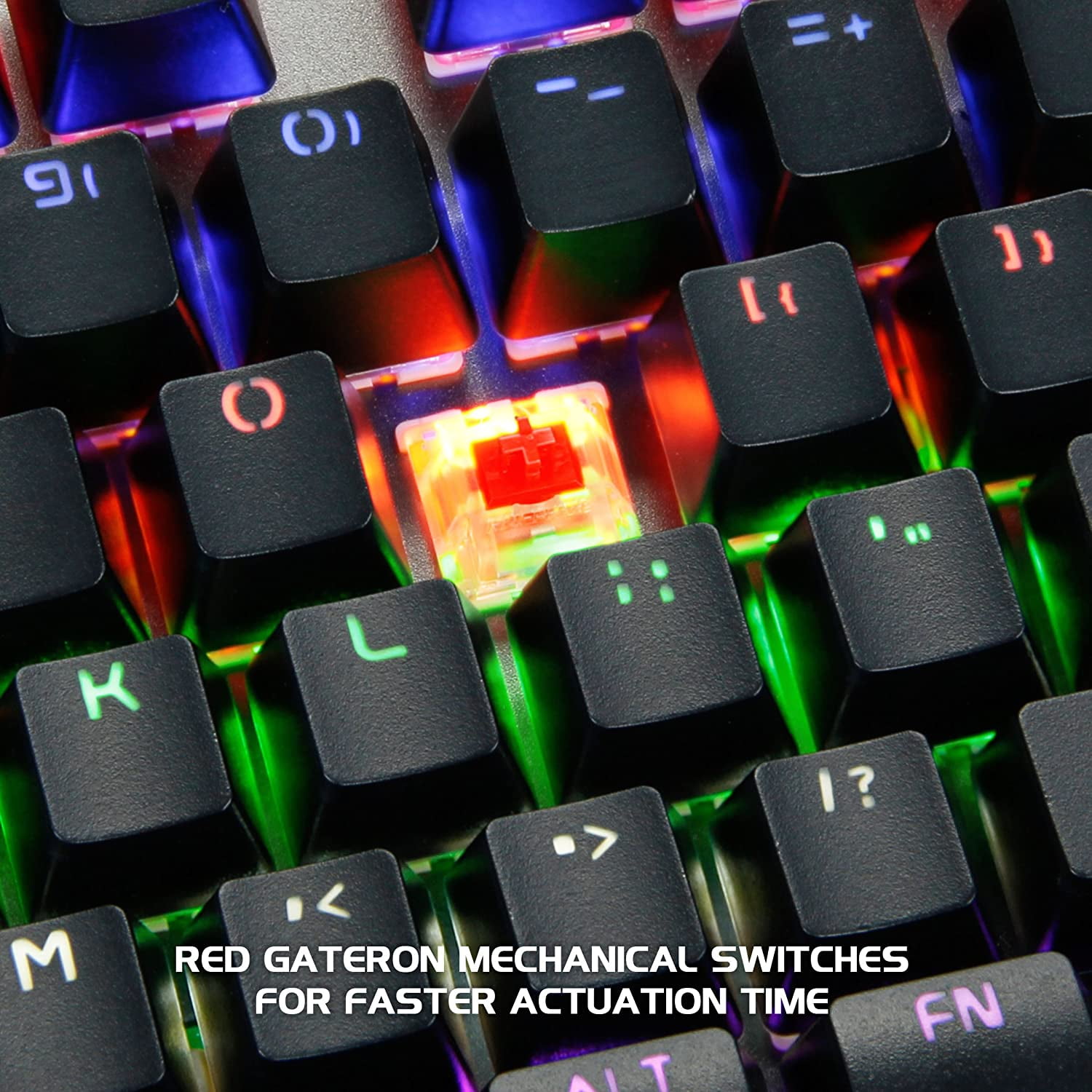 Enhance LED Mechanical Gaming Keyboard Red Switches 104 Backlit Keys Pro Series