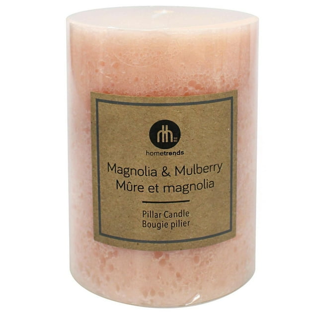Hometrends 4" Magnolia & Mulberry Scented Pillar Candle