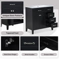 thumbnail image 3 of 36" Bathroom Vanity with Sink, Modern Bathroom Storage Cabinet with Drawers and Build-in Shelf, Open Shelf, Solid Wood Frame Home Cabinet, Black, 3 of 9