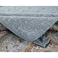 thumbnail image 4 of Luxury Home Collection 5 Piece Daybed Quilted Reversible Coverlet Bedspread Set Floral Printed Blue Taupe, 4 of 4