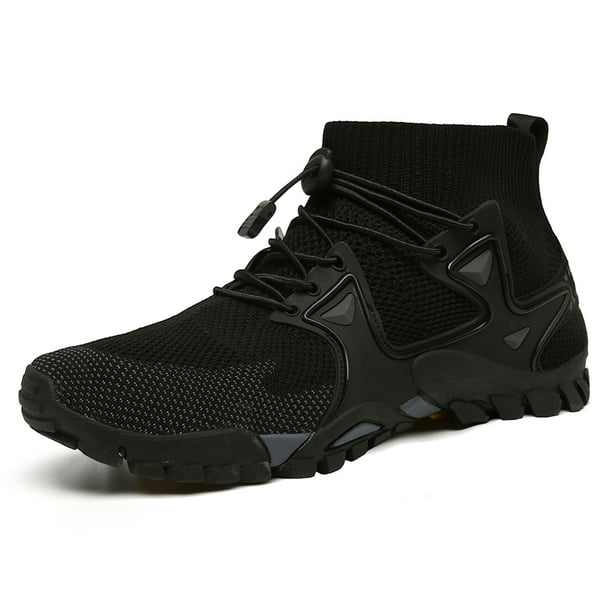 Zapatos descalzos para hombre, malla transpirable, cómodos para senderismo, ciclismo (38 negro)