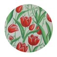 thumbnail image 2 of JEUXUS  Round Table Cloth Red Tulips Pattern Line Table Cover Nordic Twill Tablecloth Washable Dining Decorative for Holiday Home Christmas Party Picnic, 2 of 7