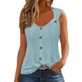 thumbnail image 2 of QATAINLAV Tank Tops for Women 2025 Summer Casual Sleeveless T Shirts Loose Ring Straps V Neck Blouses Eyelet Embroidery Beach Outfits Light Blue M Ofertas Flash Del Dia, 2 of 7
