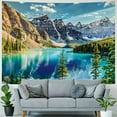 thumbnail image 4 of Shiartex  Landscape Sunset View of Moraine Lake &amp; Mountain Range Tapestry Forest Tree Tapestry Tranquil Lake Tapestry Nature Landscape Tapestry Wall Hanging for Room Painting, 4 of 6