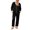 Black, variant on Kelon Christmas Pjs for Family, Long Sleeve Button Down Pj Set, Festival Party Holiday Sleepwear, comfort Soft Long Pants Lounge Set