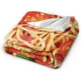 thumbnail image 3 of Spaghetti Tomato Italian Pasta Food Throw Blanket Super Soft Warm Bed Blankets for Couch Bedroom Sofa Office Car, All Season Cozy Flannel Plush Blanket Gifts for Girls Boys Teens Adults 60"x50", 3 of 6