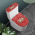 thumbnail image 2 of HELLHERO Toilet Covers Set 2 Piece Easy to Clean Elastic Bottom Bathroom Toilet Lid Cover Set Soft, Christmas Bird Gift Pattern, 2 of 8
