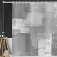 thumbnail image 2 of Grey Shower Curtain, Watercolor Grey Contemporary Brush Strokes Oil Painting Abstract Geometric Bathroom Curtain Bathtub Decor Waterproof Fabric Machine Washable with 12 Hooks, 2 of 6