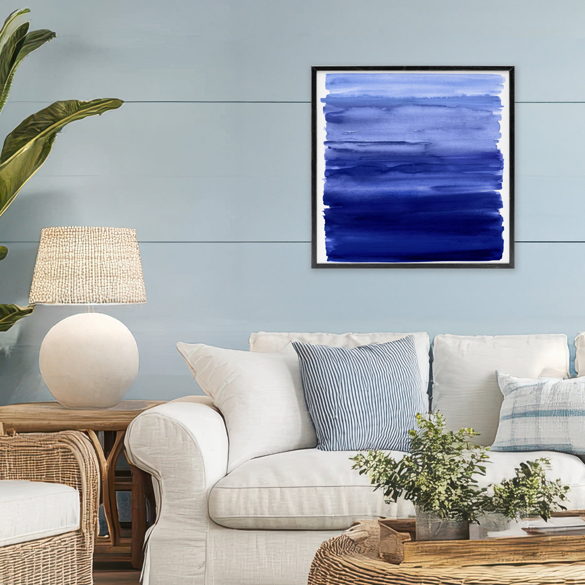 Stupell Industries Indigo Ombre Gradient Black Framed Giclee Art, design by Allie Corbin