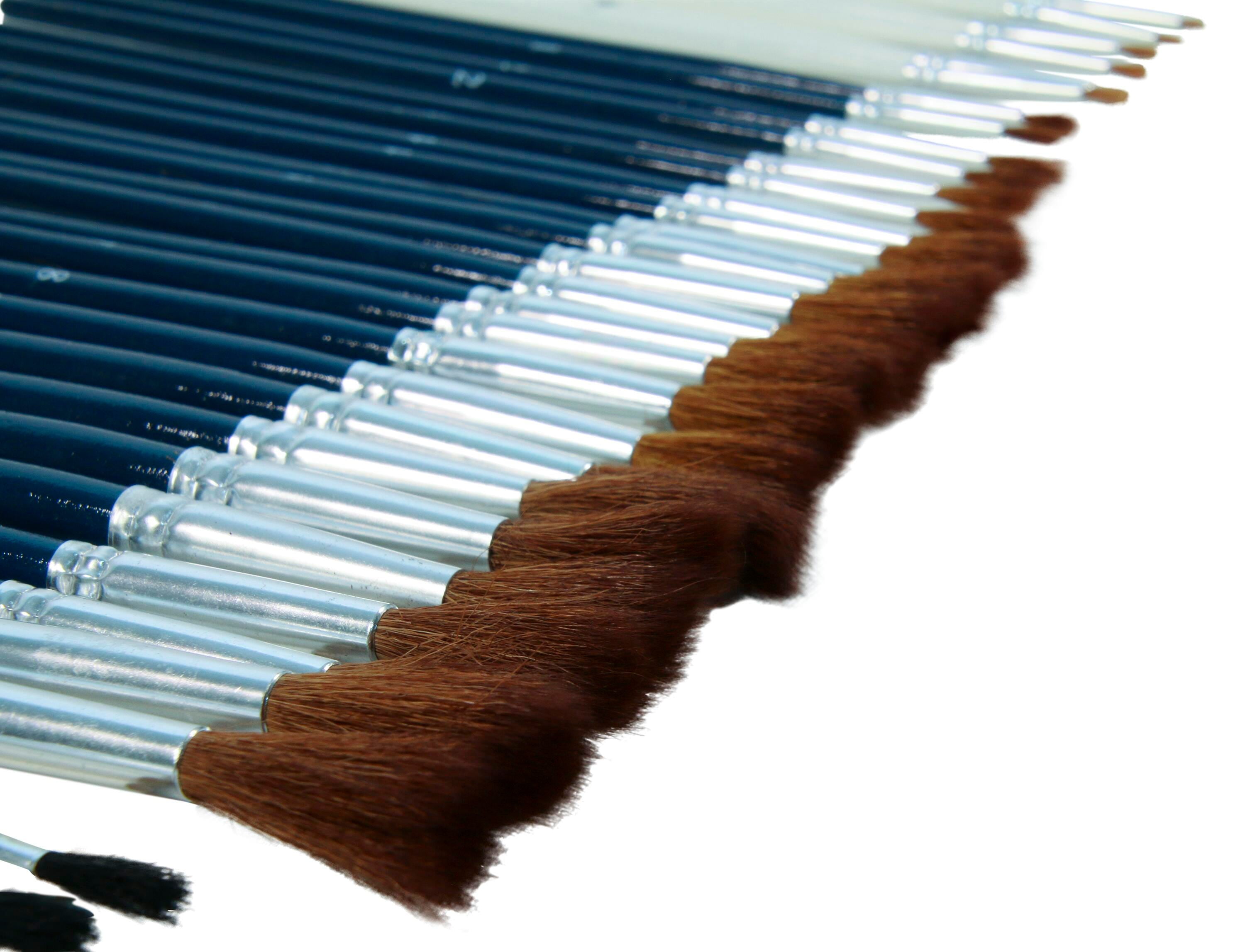 Jack Richeson Spotter Camel Hair Watercolor Paint Brush, Pack of 36