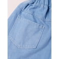 thumbnail image 5 of Haitryli Girls Embroidered Floral And Bow Denim Shorts Split Hem Pants For Casual Vacation Beach Toursers Butterfly 160/30, 5 of 7
