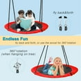 thumbnail image 6 of 43" Saucer Tree Swing 700lbs Round Swing For Kids,Waterproof 360 Rotate, w/ 1 Swivel,2 Adjustable Ropes&2 Hanging Straps,Easy To Install,Outdoor Backyard Playground,Red, 6 of 8