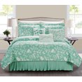thumbnail image 2 of Home Soft Things Pleated Bed Skirt - 18" drop Length - Birdsong Aqua - King (78" x 80" + 18"), 2 of 6
