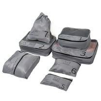 Travelhouse 7 Pcs Set Packing Cubes for Travel Suitcase Luggage Organizer Bags.Gray