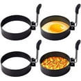 thumbnail image 1 of Anneaux d'Œufs, 2 Pack en Acier Inoxydable Rond Petit Déjeuner Moule Outil Cuisson, Ronds Anneaux de Cuisson des Œufs pour la Cuisson de la Cuisson des Oeufs de..., 1 of 6
