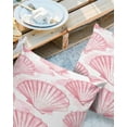 thumbnail image 3 of Outdoor Waterproof Pillow Covers Pack of 2, Pink Seashell Summer Coastal Watercolor Decorative Throw Pillowcases Cushion Covers for Garden Patio Tent Sofa Couch, 26x26 inch, 3 of 8