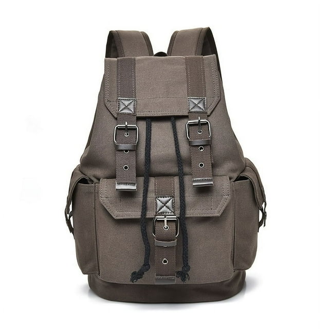 Stylish Adjustable Canvas Vintage Backpack - Perfect for Men and Teens - Large Capacity Drawstring Bag