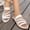White, variant on Eltusu Women's Flat Sandals, Open Toe No Slip Beach Ankle Strap Summer Shoes Black Size 7