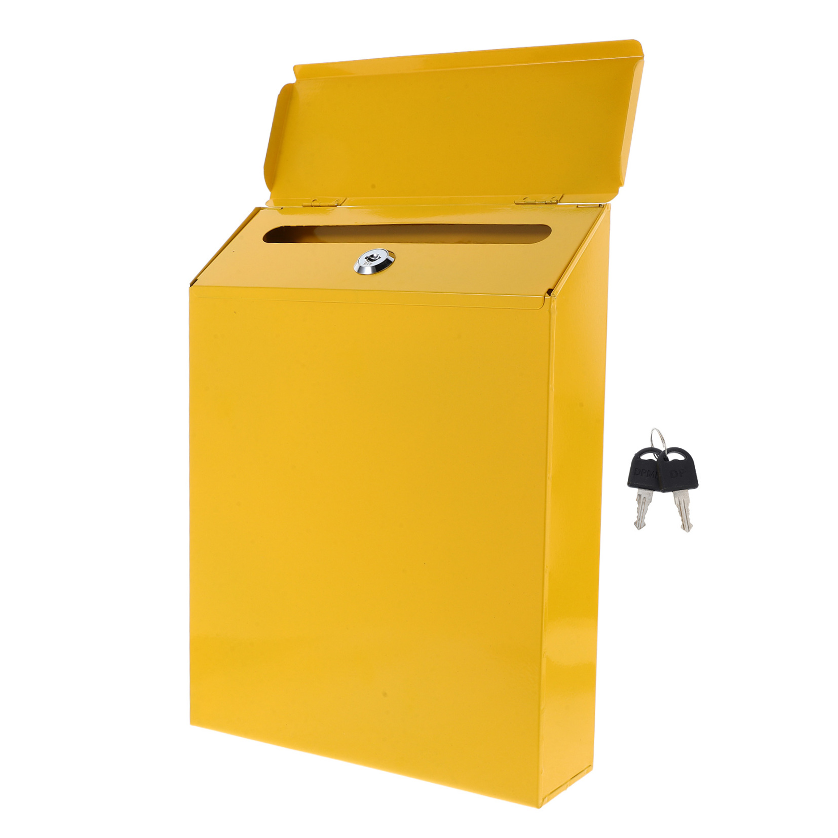 UKCOCO 1Pc Yellow Iron Mailbox Decorative European Style Letter Box Suggestion Box for Storage Use