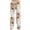 Beige, variant on Halloween Ghost Pumpkin Pajama Pants, Floral Autumn Print Drawstring Lounge Sleep Pants for Women