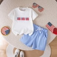 thumbnail image 2 of KPOPLK Toddler Boys 2 Piece Outfits Short Sleeve T-shirt & Shorts Set Summer Clothing Set for Boys 1T 2T 3T 4T 5T Size 3-4 Months,White, 2 of 6
