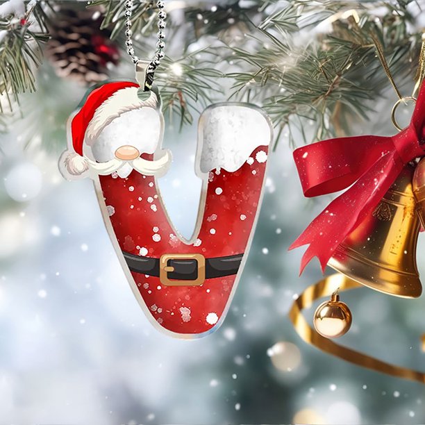onlyliua ¡ Artículos En Liquidación! 26 Adornos Navideños En 26 Letras, Adornos Rojos En Árbol de Navidad, Adornos Colgantes En Letras, Adornos Árbol de Navidad En Alfabeto para El Hogar
