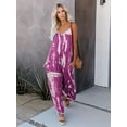 thumbnail image 5 of Plus Size Boho Jumpsuit, Women's Plus Tie Dye V Neck Medium Stretch Loose Fit Jumpsuit, 5 of 5