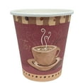 thumbnail image 3 of VeZee 10 Oz Disposable Colored Tea&Coffee Cups Printed, Poly Paper Hot Cup with Flat Tear-Back White Lid, for TO-GO Hot/Cold Drink, Coffee,Tea, Hot Chocolate, Chai, Latte & Hot Soup| 50CT, 3 of 6