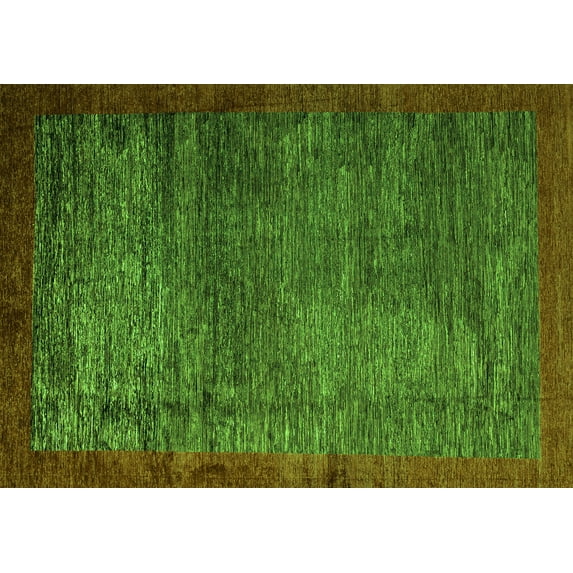 Ahgly Company Indoor Rectangle Abstract Green Modern Area Rugs, 8' x 12'